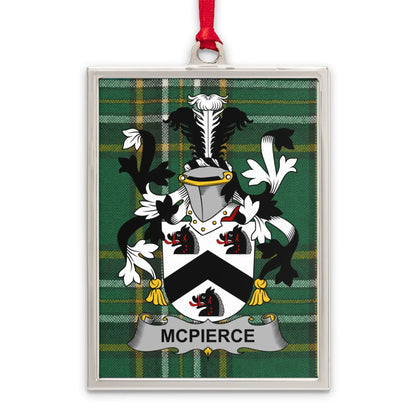 McPierce Family Crest Plaid Christmas Ornament product