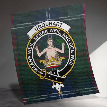 Urquhart Scottish Clan Crest Tartan Poster Canvas Wrap - Celtic Ancestry Gifts