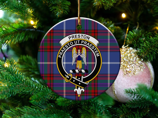 Preston Family Crest Plaid Decorative Ornament product