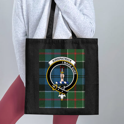 Kirkpatrick Scottish Clan Crest Tartan Tote Bag - Living Stone Gifts