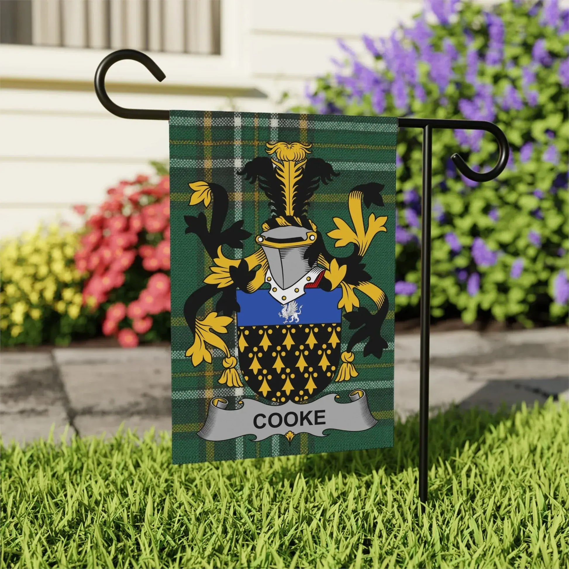 Cooke Family Crest Green and Black Garden Flag product