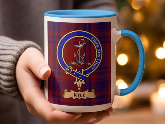 Scottish Clan Kyle Tartan Plaid Design Crest Mug - Living Stone Gifts