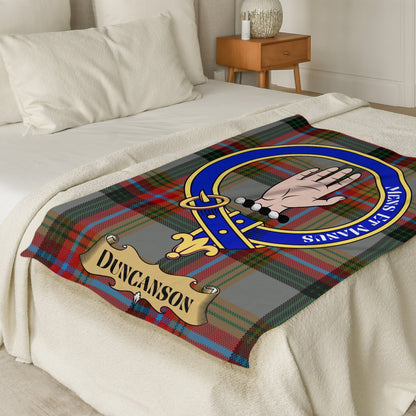 Scottish Clan Duncanson Crest Tartan Blanket - Living Stone Gifts