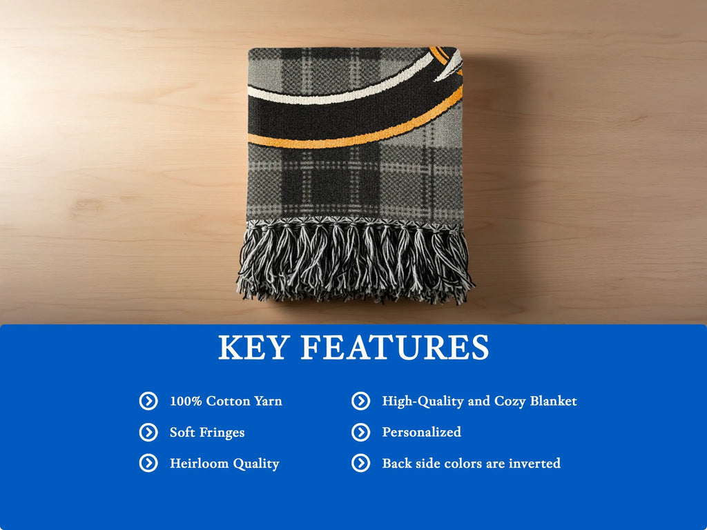Cozy Plaid Throw Blanket with Soft Fringes for Heirloom Usage