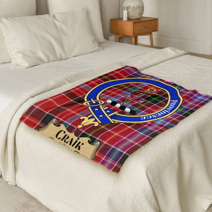 Scottish Clan Craik Providence Tartan Crest Throw Blanket - Living Stone Gifts