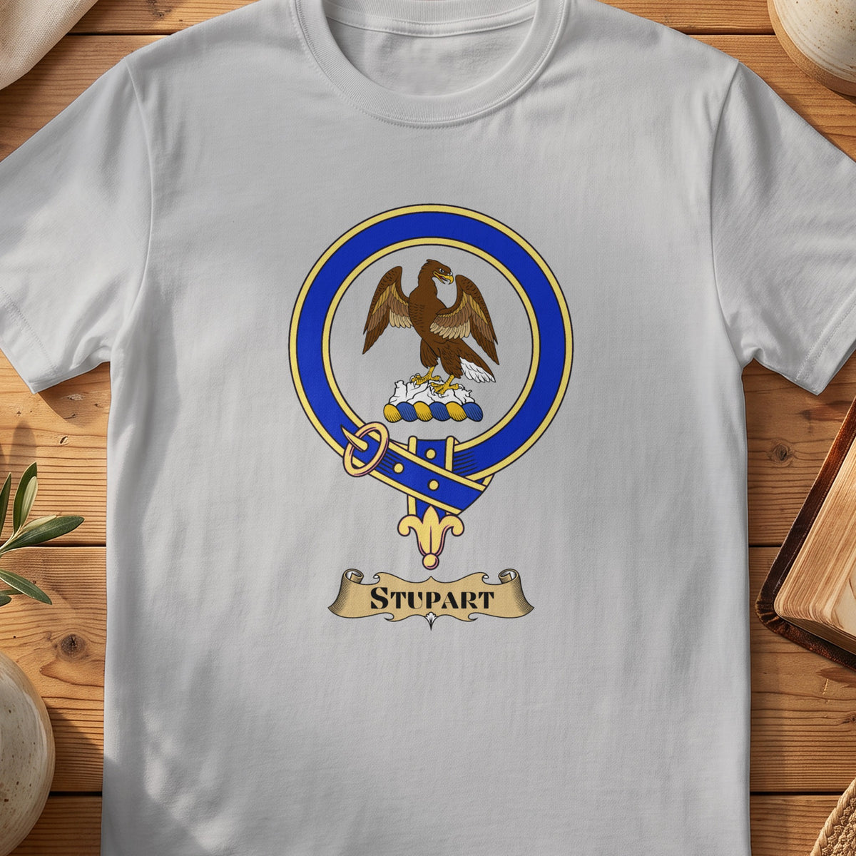 Stupart Scottish clan crest T-shirt in Sport Grey