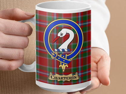 Charteris Family Crest Tartan Mug Unique Product