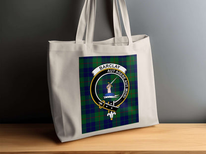 Barclay Clan Crest Tartan Background Tote Bag - Living Stone Gifts