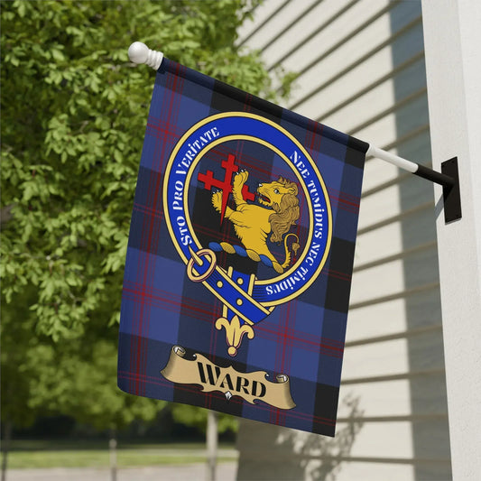 Personalized Family Crest Plaid Garden Flag product