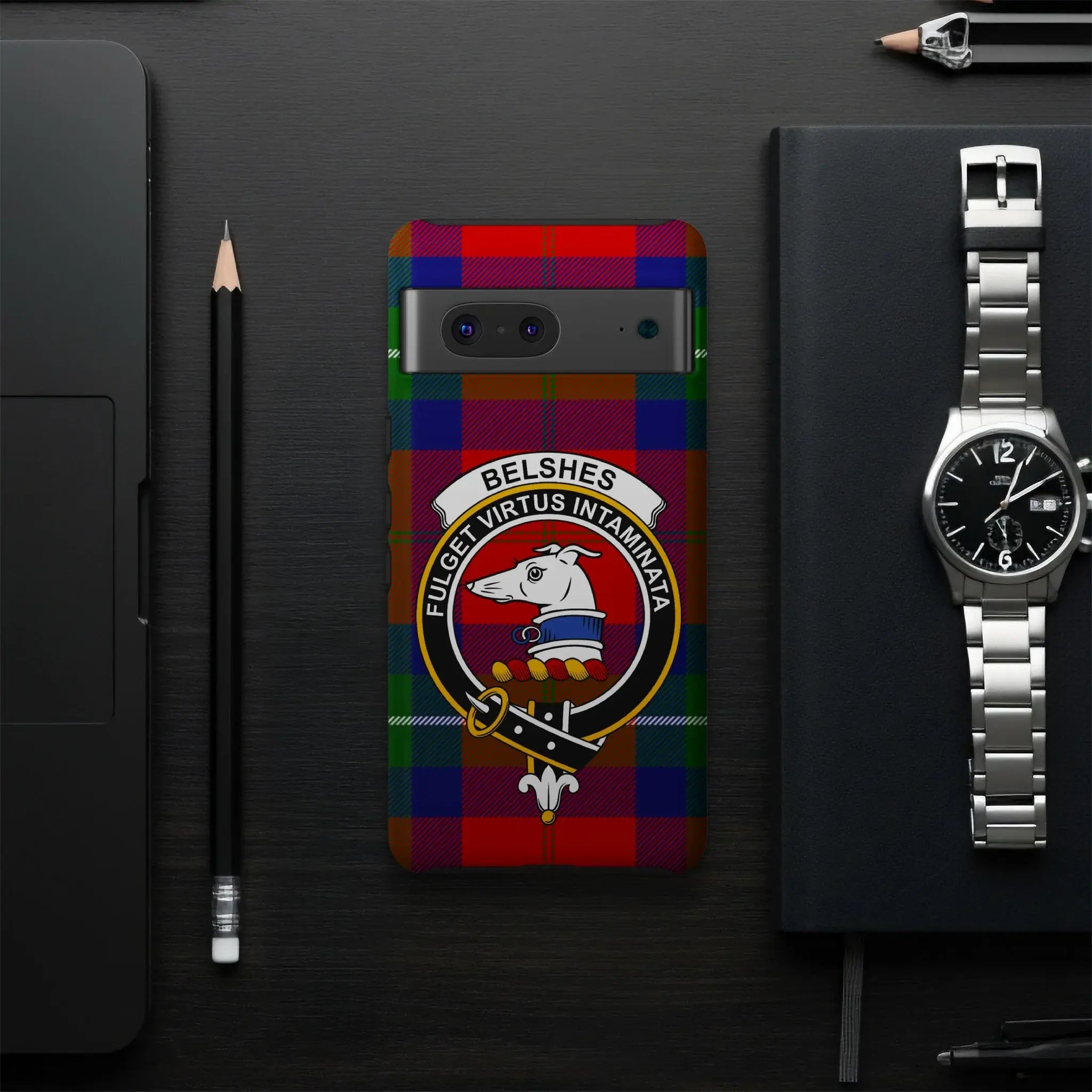 Belshe Clan Crest Tartan Design Phone Case Accessory