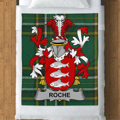 Roche Surname Irish Tartan Throw Blanket - Living Stone Gifts