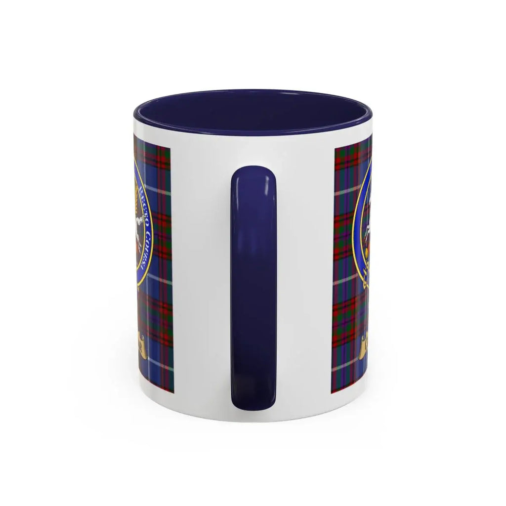 Navy Blue Plaid Mug with Tartan Shield Design Mug