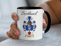 Mason Scottish family crest accent mug with Scotland above the coat of arms design