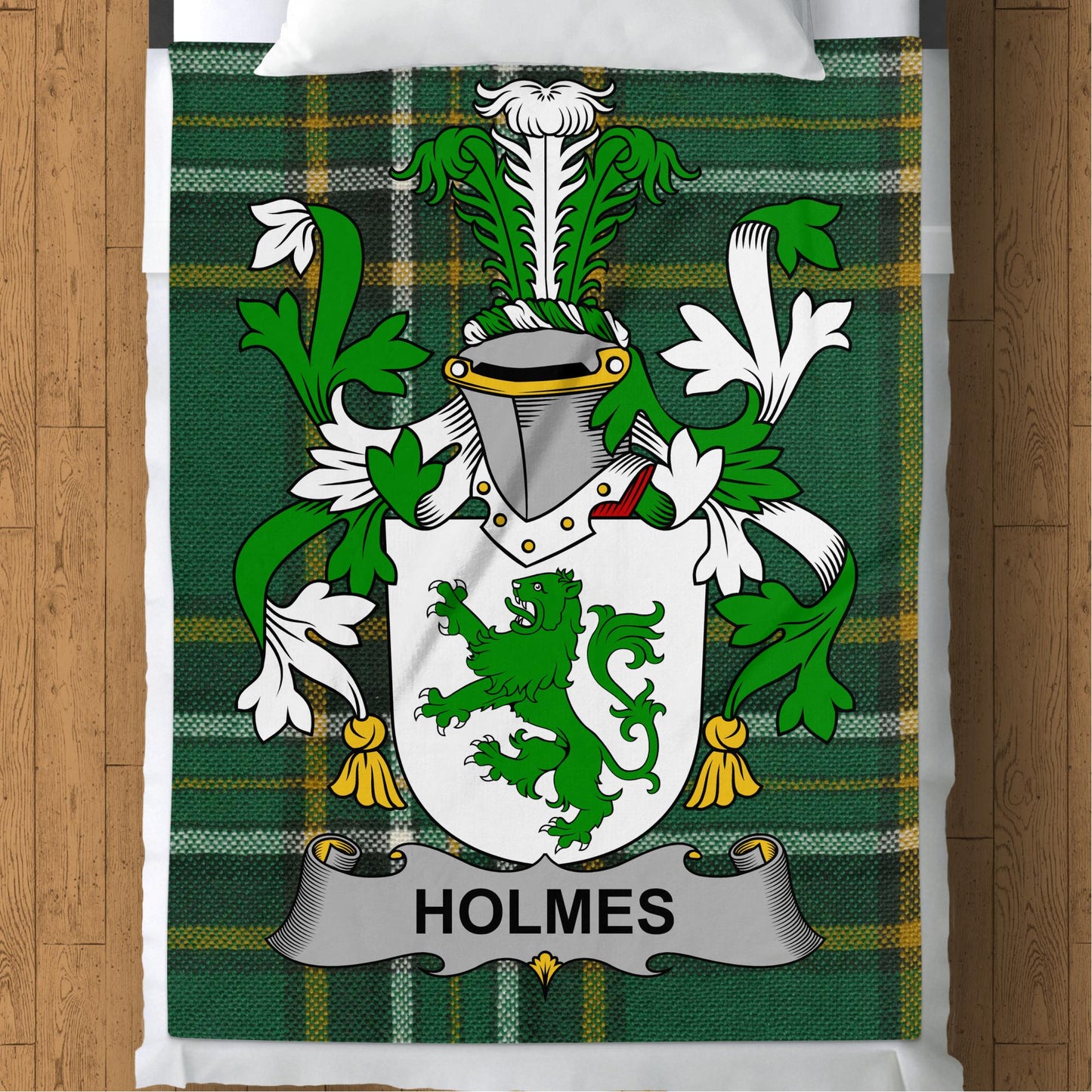 Holmes Surname Irish Tartan Throw Blanket - Living Stone Gifts