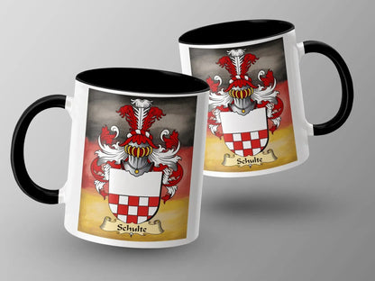 Schulte Family Crest German Flag Design Mug product