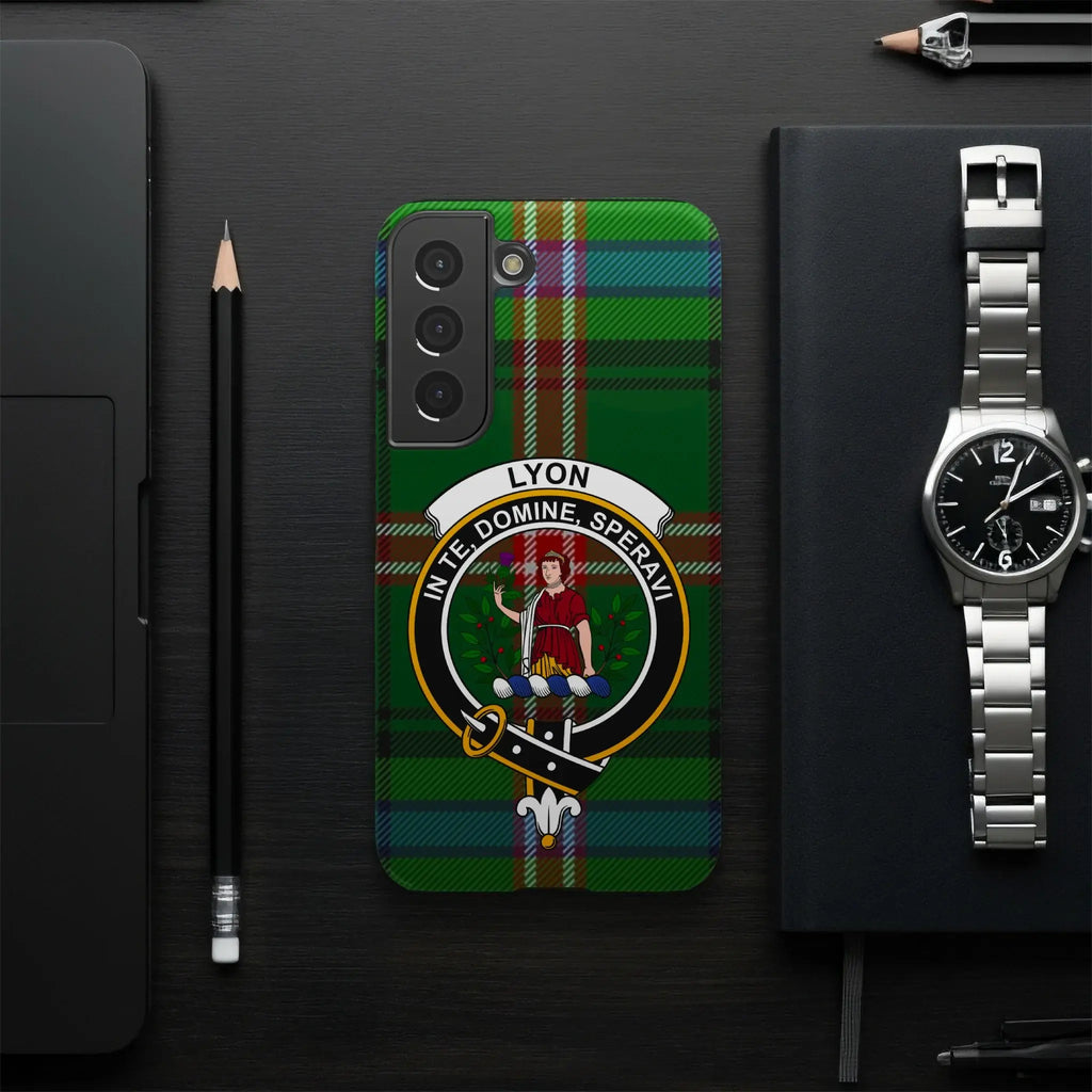 Clan Lyon tartan phone case — Samsung Galaxy fit, slim impact-resistant glossy case