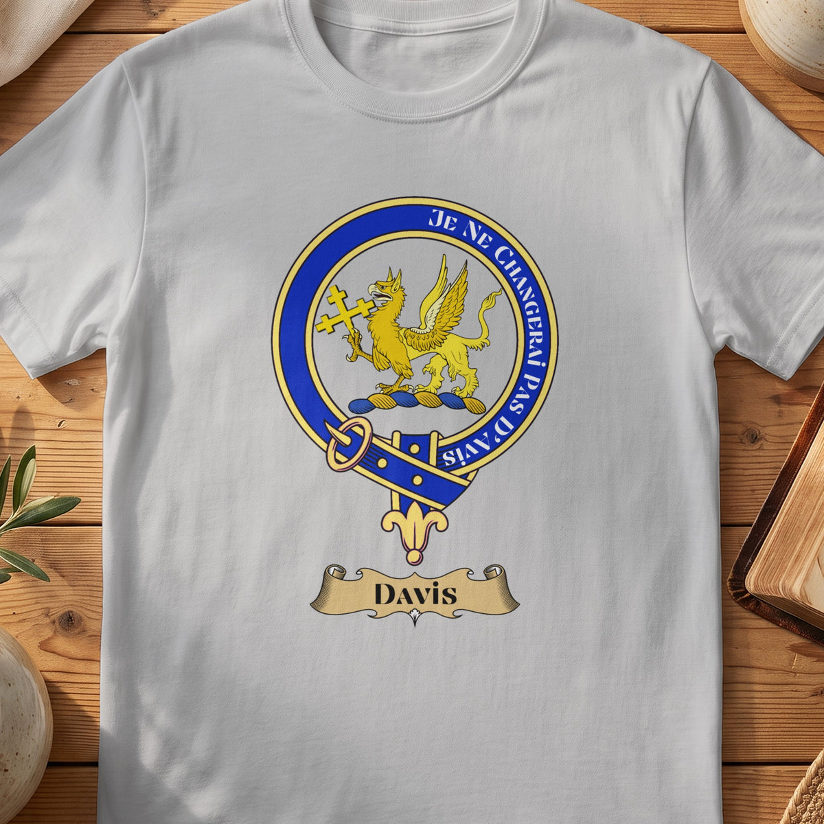 Davis Scottish clan crest T-shirt in Sport Grey