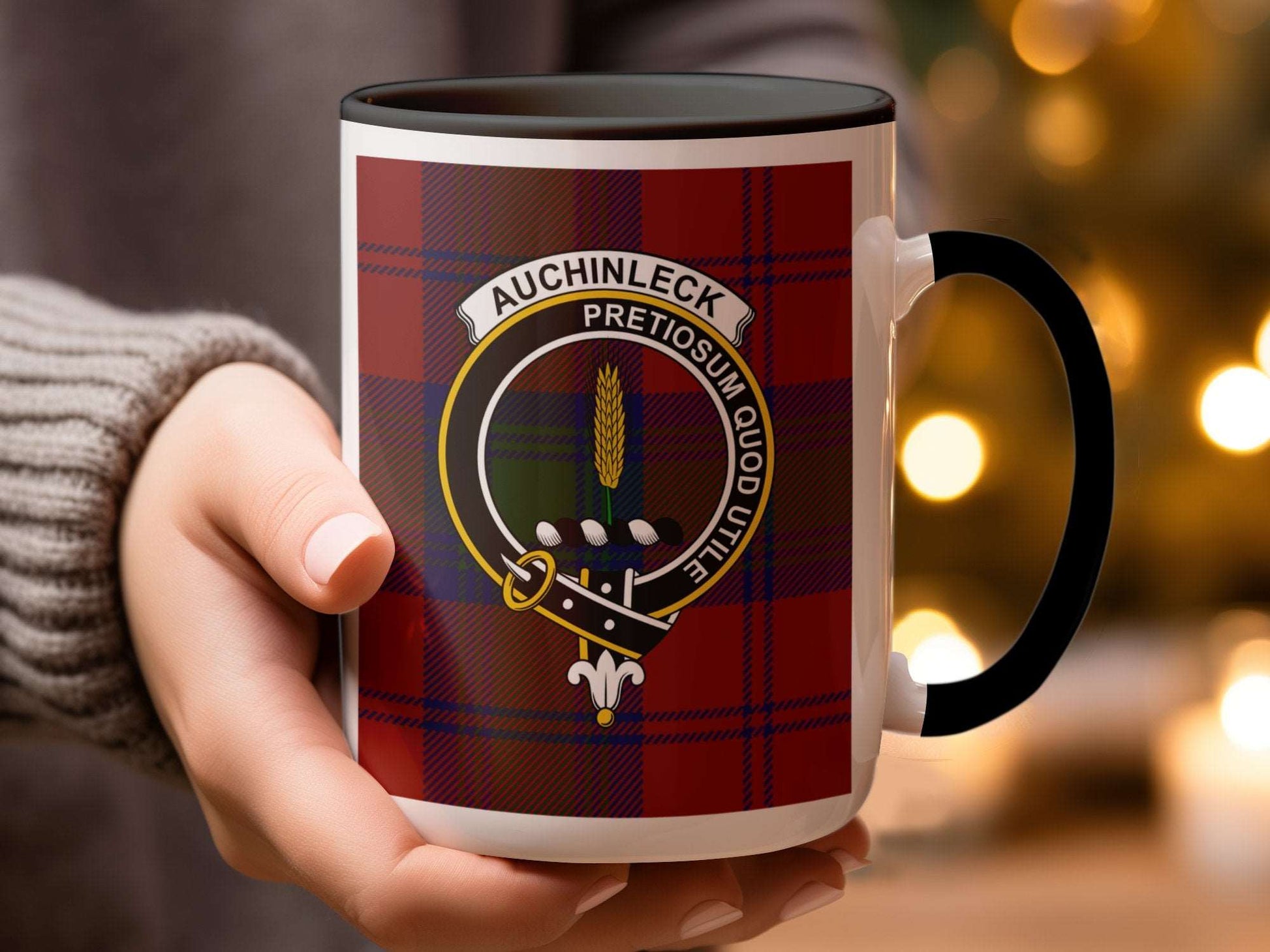 Auchinleck Family Tartan Crest Design Decorative Mug - Living Stone Gifts