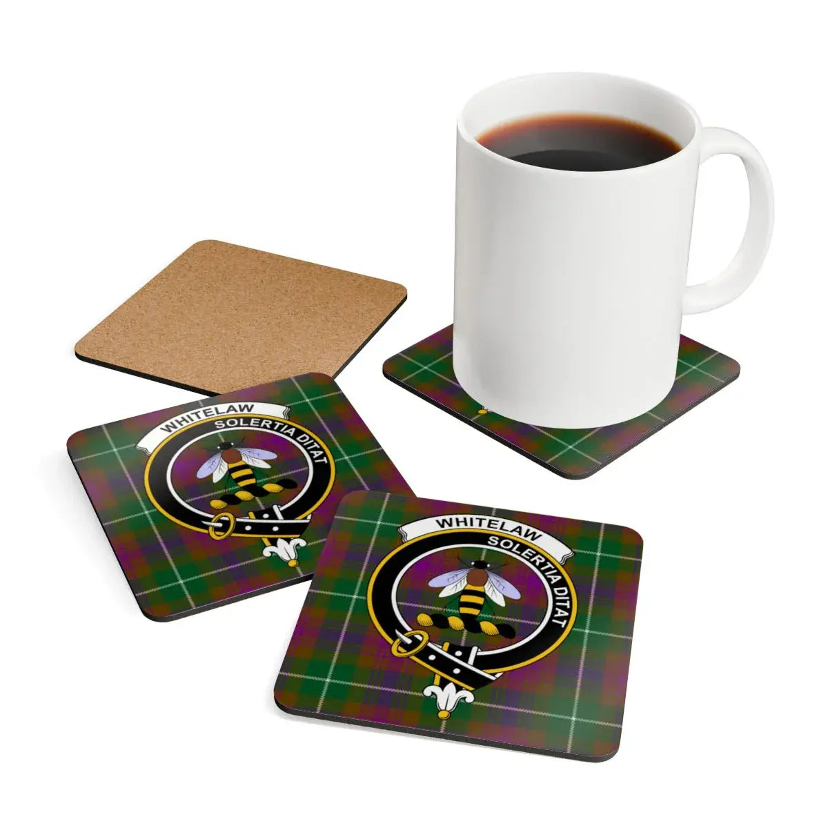 Clan Whitelaw Tartan Design Coaster Set product type