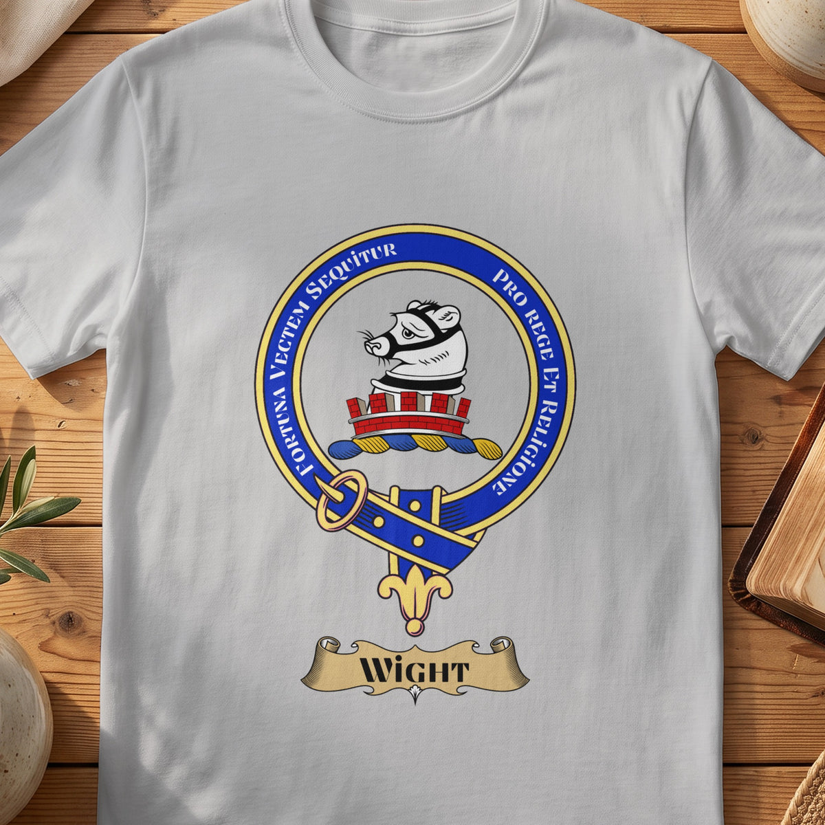 Wight Scottish clan crest T-shirt in Sport Grey