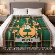 Boyle Irish Woven Blanket | Ó Baoighill Family Crest Throw