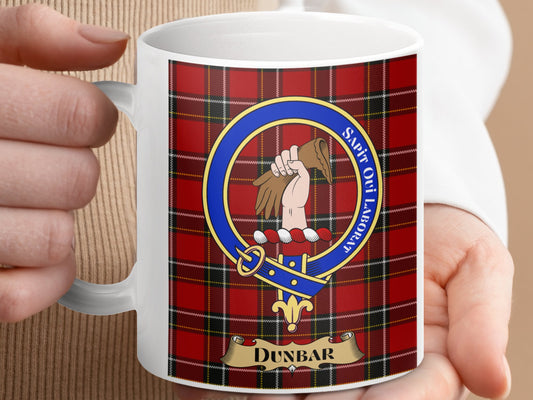 Dunbar Family Tartan Clan Crest Design Mug - Living Stone Gifts