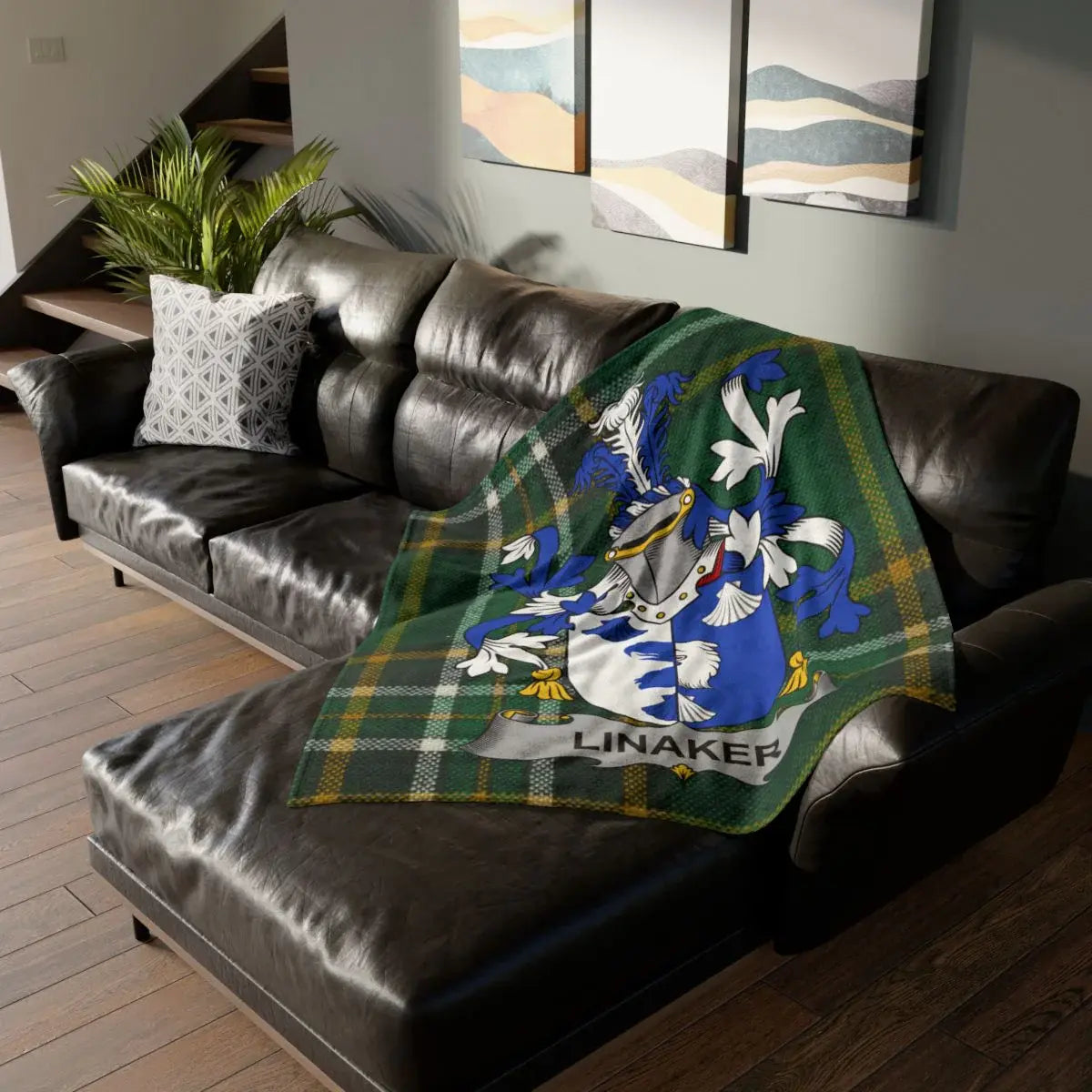 Cozy Decorative Throw Blanket with Crest Design Product
