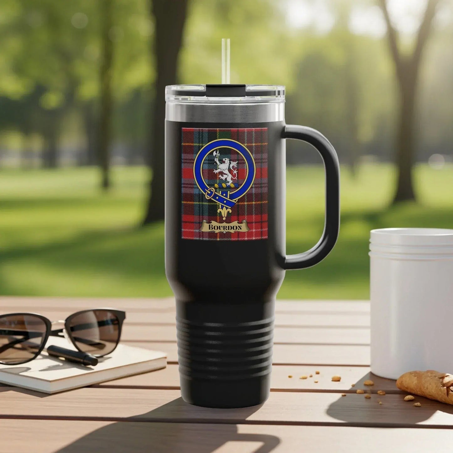 Retro-Inspired Travel Tumbler Plaid Design Tumbler product