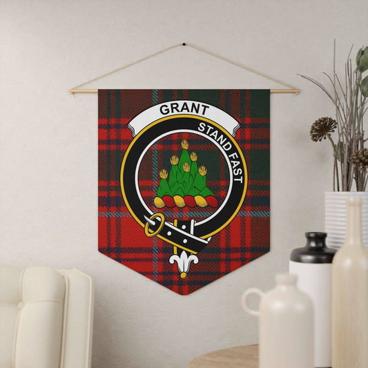 Grant Clan Scottish Tartan and Crest Wall Pennant - Celtic Ancestry Gifts