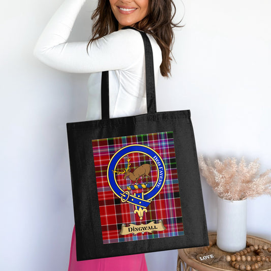 Dingwall Clan Crest Tartan Emblem Tote Bag - Living Stone Gifts