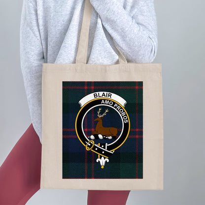 Blair Clan Crest Scottish Tartan Tote Bag - Living Stone Gifts