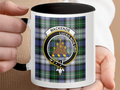 Elegant Mackenzie Crest Clan Tartan Plaid Design Mug - Living Stone Gifts