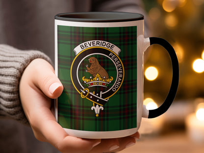 Beveridge Perseverando Crest Design Green Tartain Mug - Living Stone Gifts