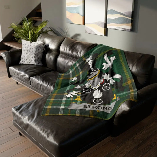 Strong Family Crest Tartan Blanket Couch product type