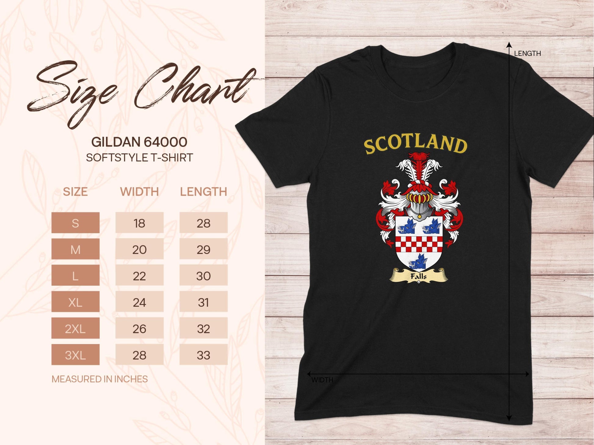 Falls Clan Coat of Arms Heraldic Family Crest T-Shirt - Celtic Ancestry Gifts