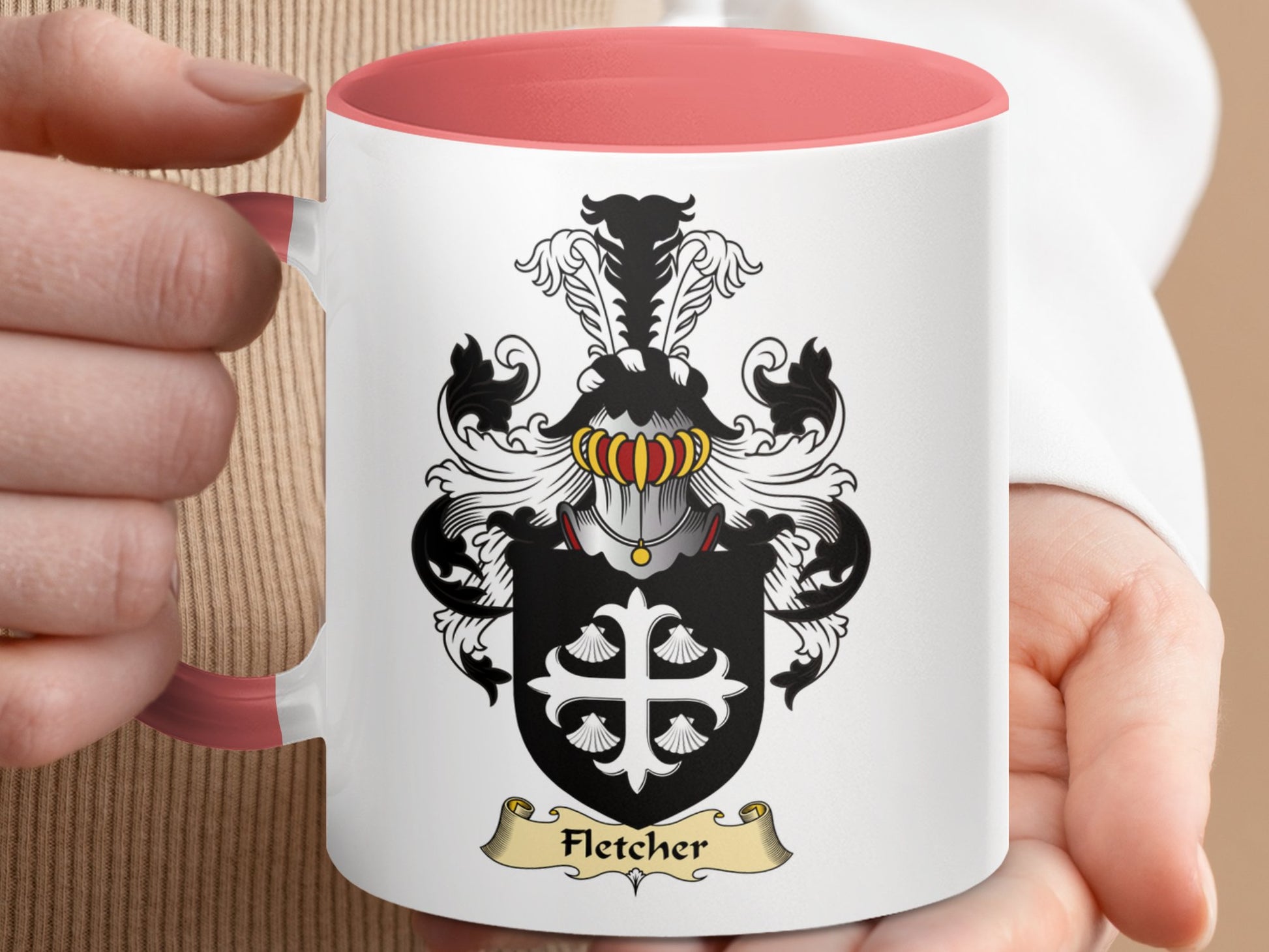 Clan Fletcher Scottish coat of arms accent coffee Mug - Living Stone Gifts