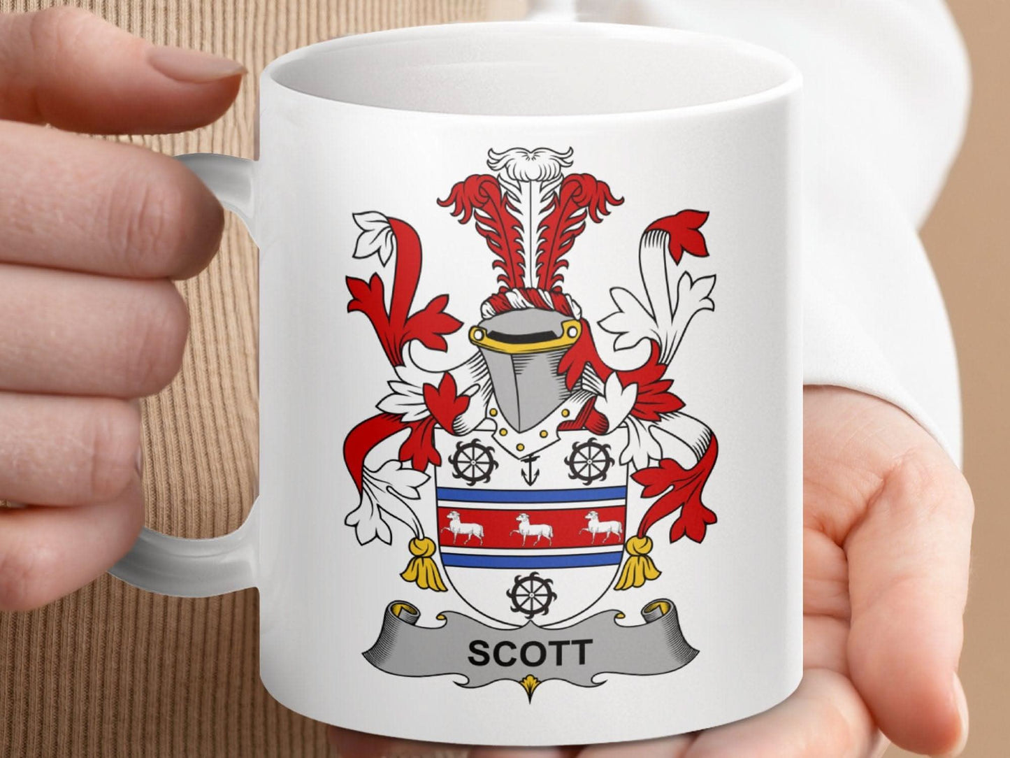 Scott Surname Irish Family Crest Mug - Celtic Ancestry Gifts