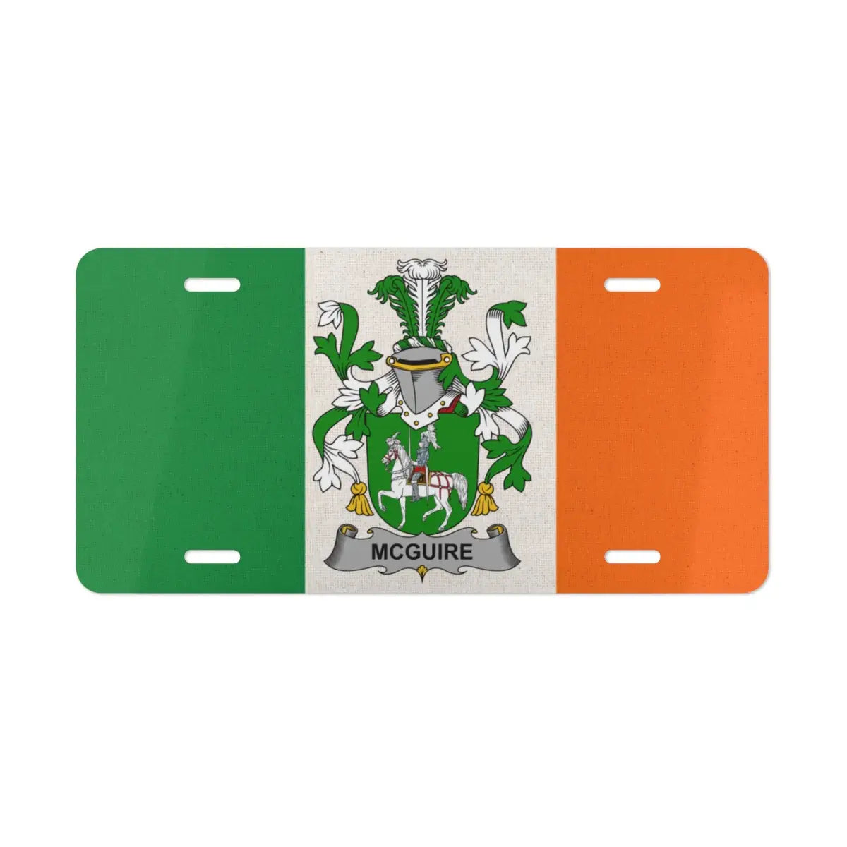 McGuire Family Crest Irish Flag Custom License Plate product