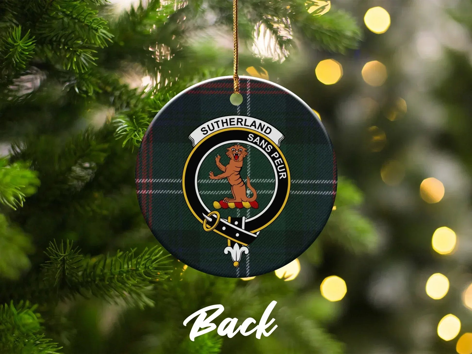 Sutherland Sans Peur Tartan Christmas Ornament product