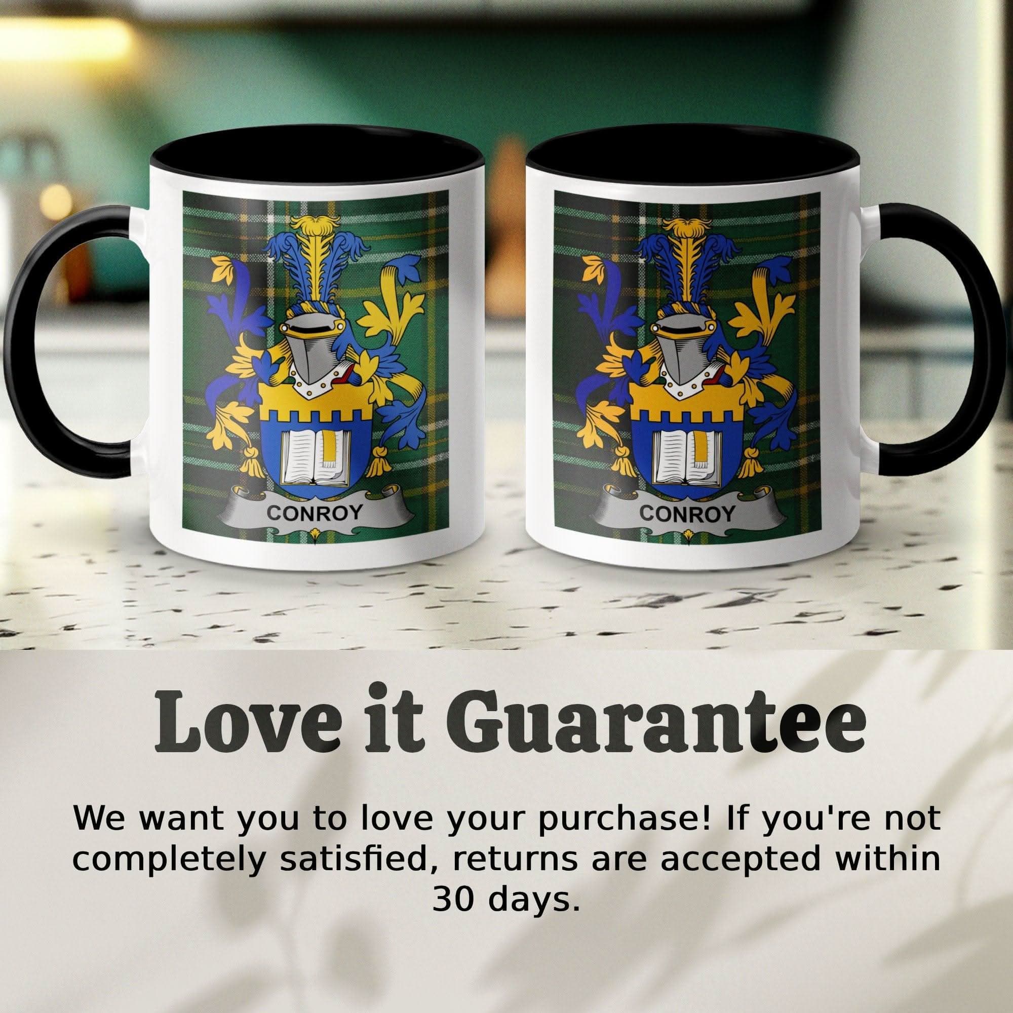 Conroy Family Crest Irish National Tartan Mug - Celtic Ancestry Gifts
