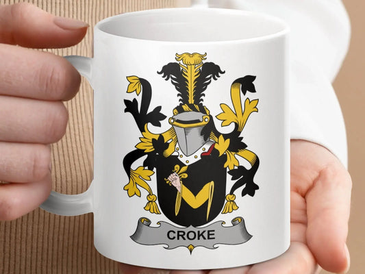 Croke Surname Irish Family Crest Mug - Celtic Ancestry Gifts