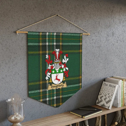 Green Plaid Personalized Family Crest Wall Banner product type