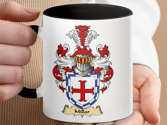 Millar Family Crest Coat of Arms Accent Coffee Mug - Living Stone Gifts