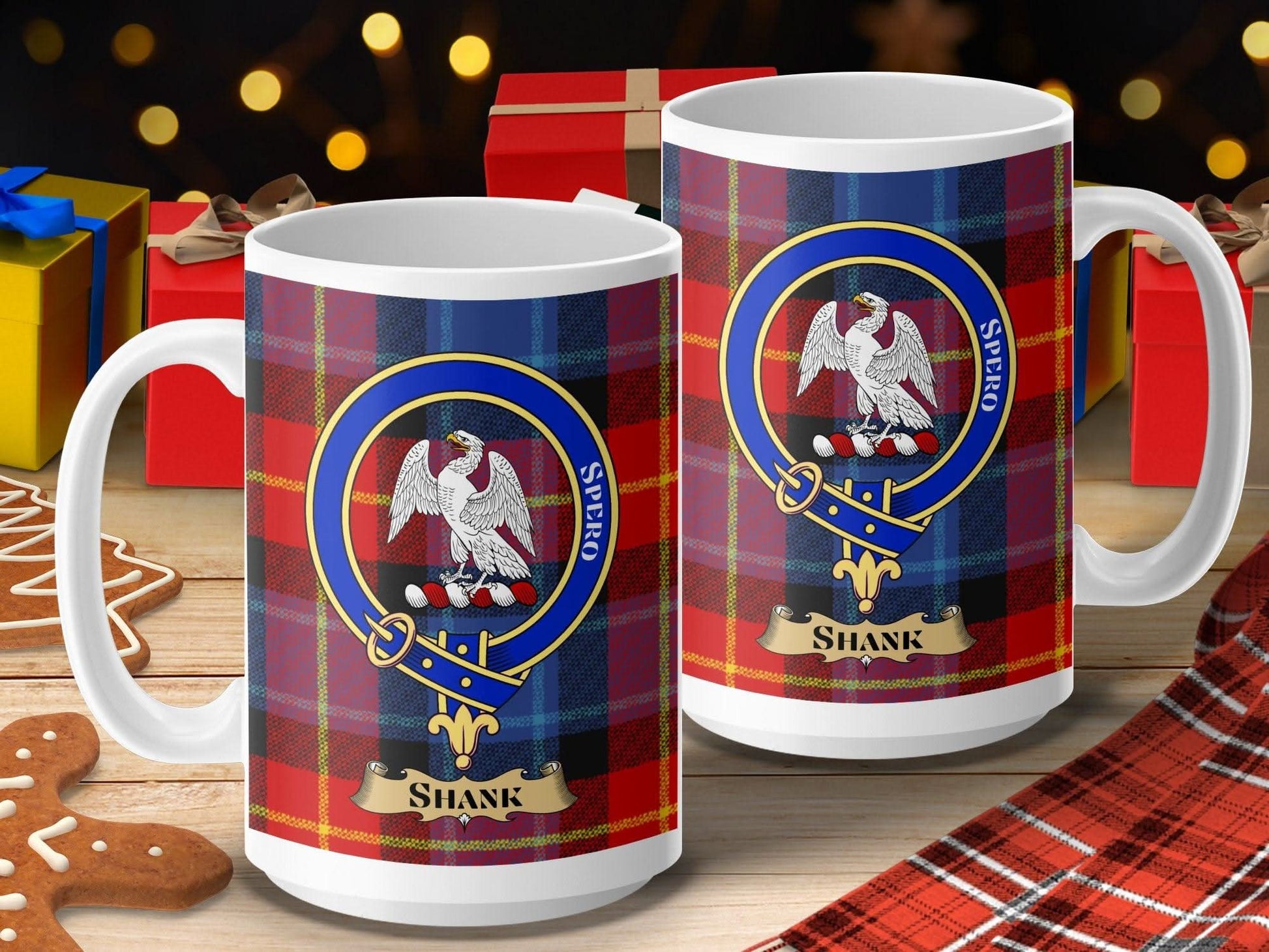 Shank Name Plaid Design Holiday Mug product type