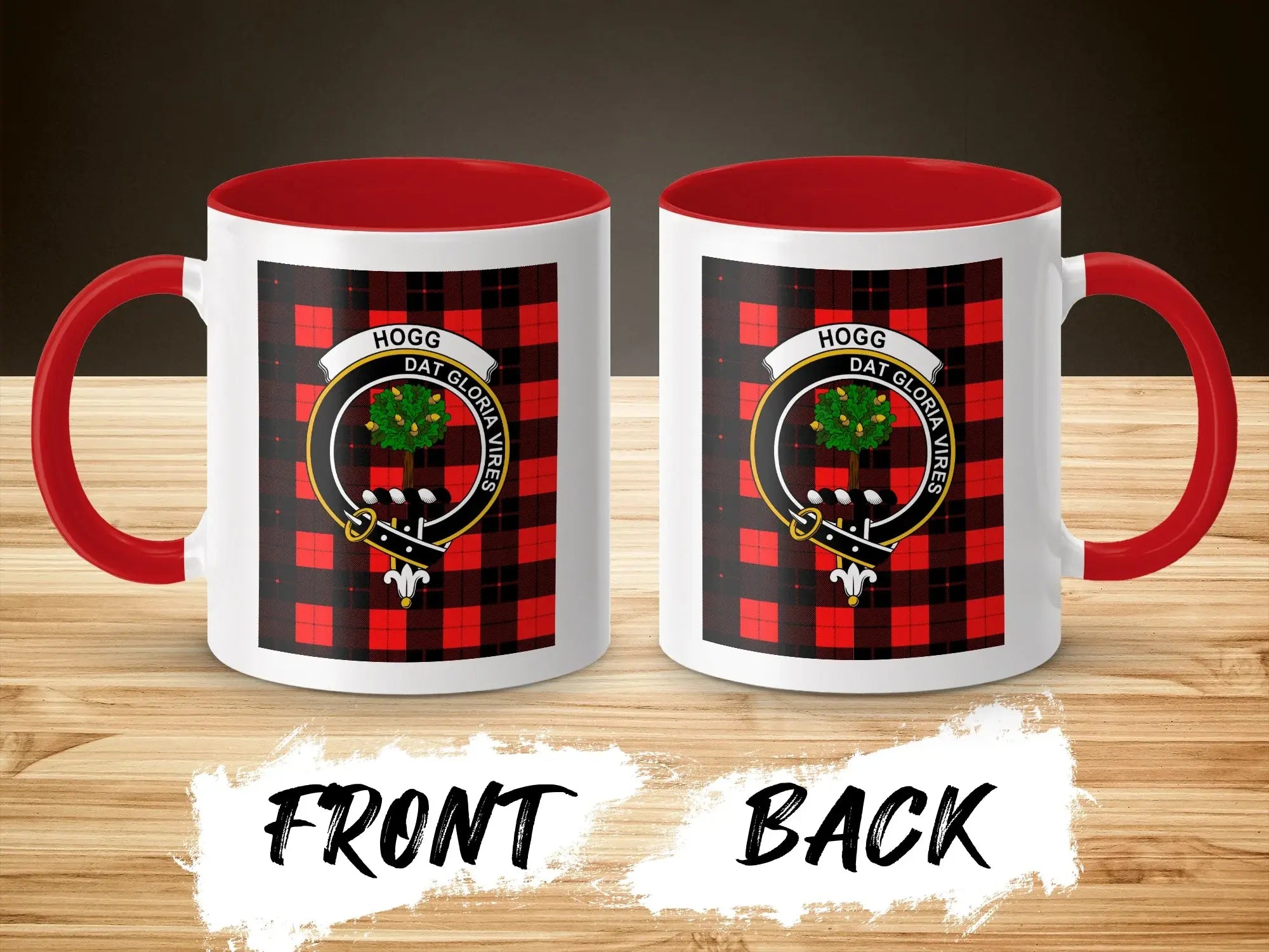 Hogg Dat Gloria Vires Plaid Crest Mug Clan Hogg