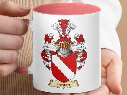 Clan Fenton Scottish coat of arms accent coffee mug - Living Stone Gifts