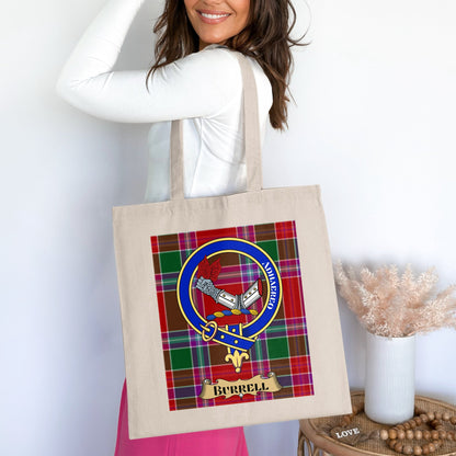 Burrell Clan Scottish Tartan Pattern Tote Bag - Living Stone Gifts