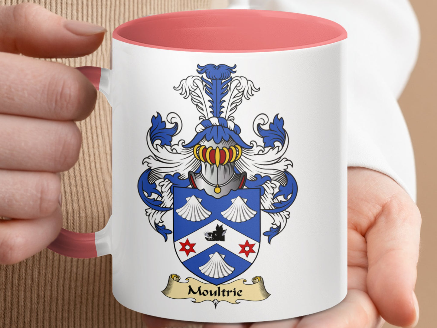 Scottish Clan Surname Moultrie Coat of Arms Mug - Living Stone Gifts