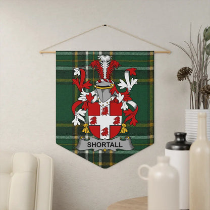 Shortall Family Crest Green Tartan Wall Hanging product