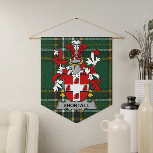 Shortall Family Crest Green Tartan Wall Hanging product